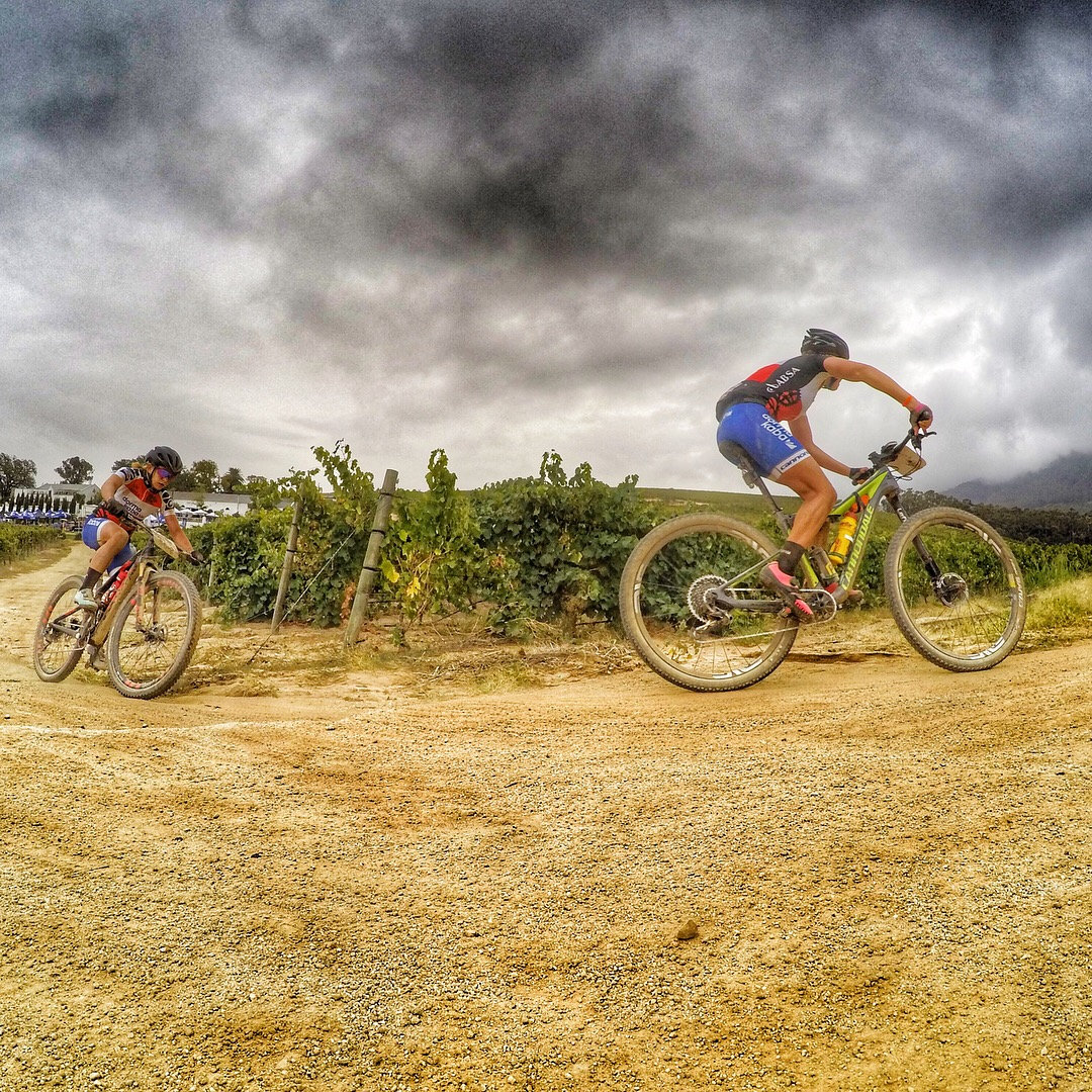 Photograph accompanying 2018 ABSA Cape Epic -UCI Women UPdate- Stage 6 - GC change as we fly towards home.