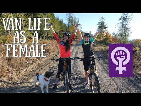 Video thumbnail accompanying A Look Into Van Life As a Solo Female Mountain Biker!