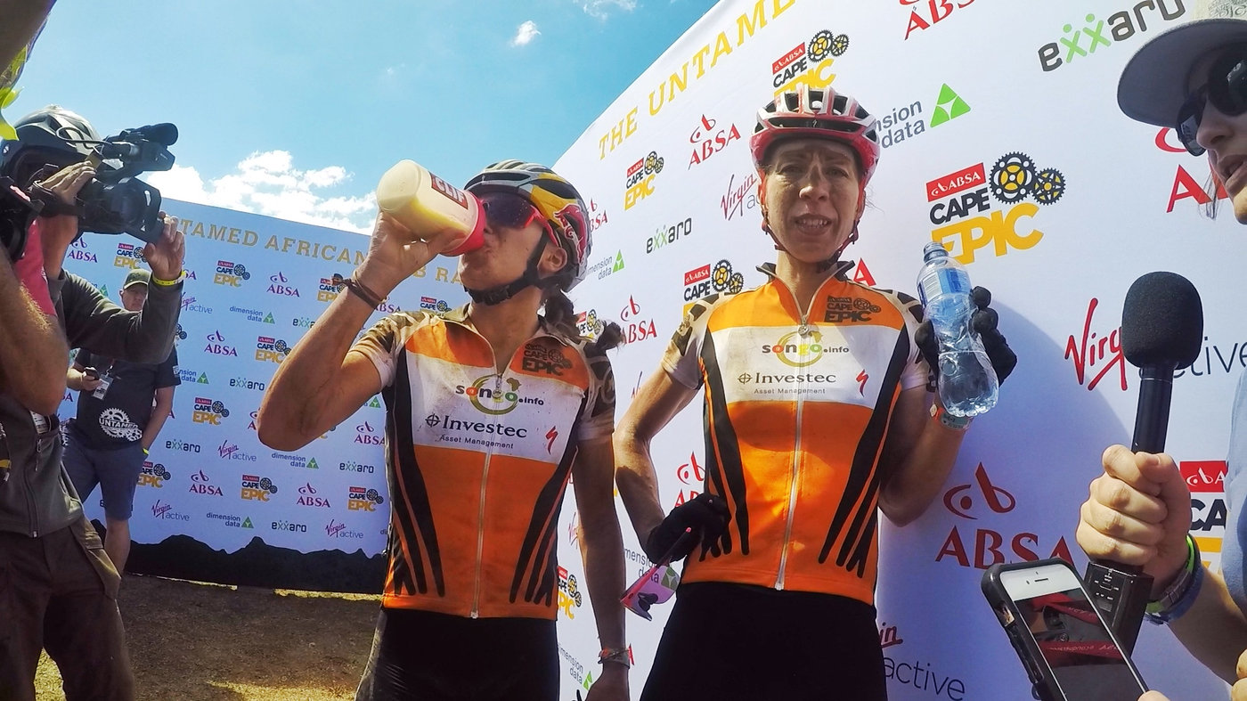 Photograph accompanying 2018 ABSA Cape Epic - Women’s Race Stage 1 Finish Line Tales