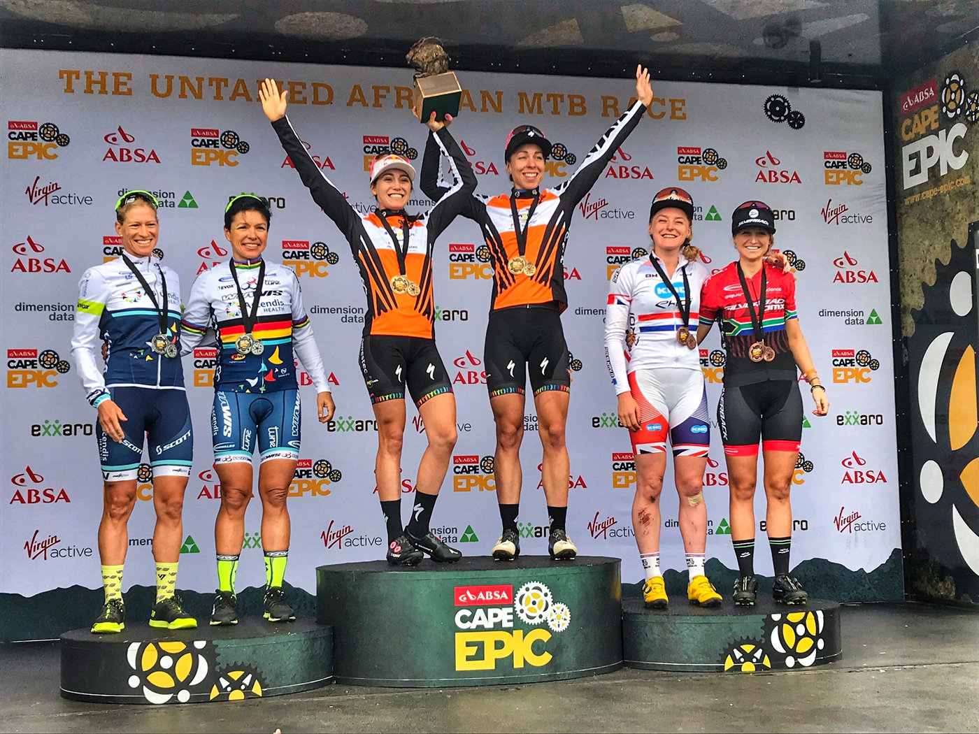 Photograph accompanying 2018 ABSA Cape Epic Womens Race - Stage 7 -Investec-songo-Specialized Ride to Absa Cape Epic Glory