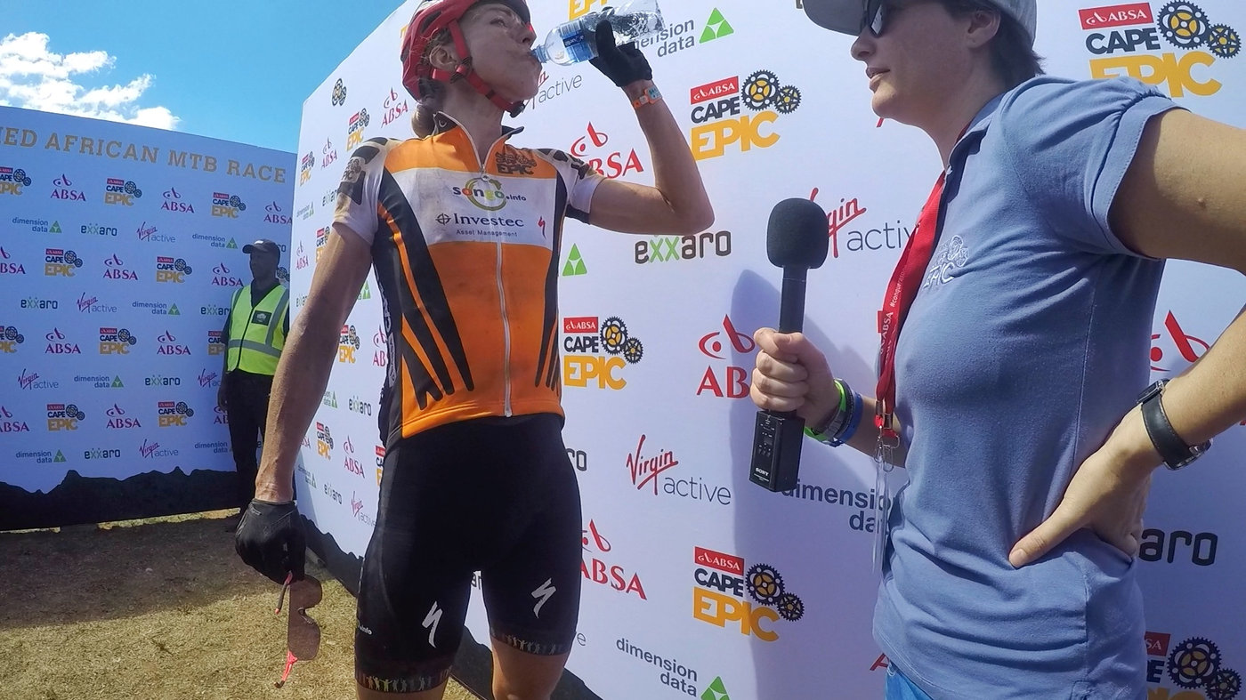 Photograph accompanying 2018 ABSA Cape Epic - Women’s Race Stage 1 Finish Line Tales