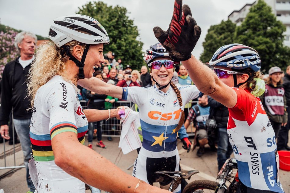 Photograph accompanying RACE FACE: Slip and slide in Albstadt in a World Cup race to remember