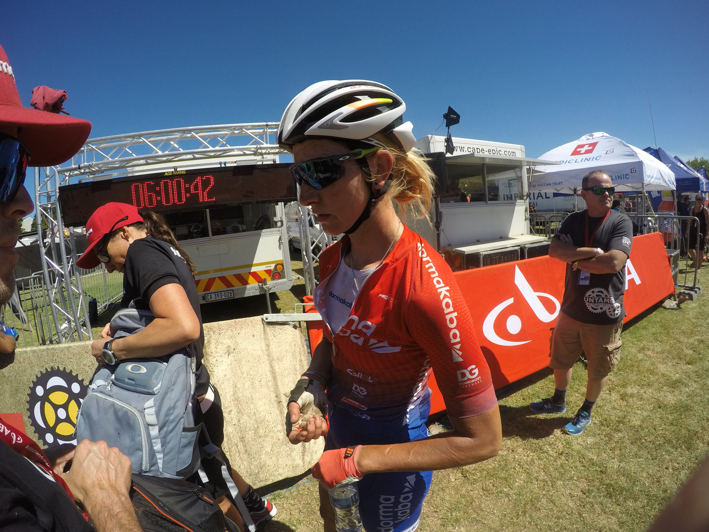 Photograph accompanying 2018 ABSA Cape Epic Women’s Race Highlights - Stage 4 - Team Spur OUT & Investec Songo power to