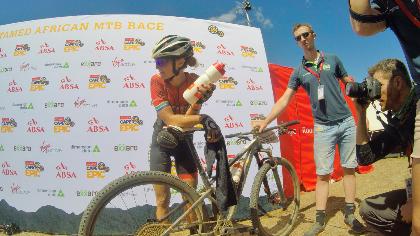 Photograph accompanying 2018 ABSA Cape Epic - Women’s Race Stage 1 Finish Line Tales