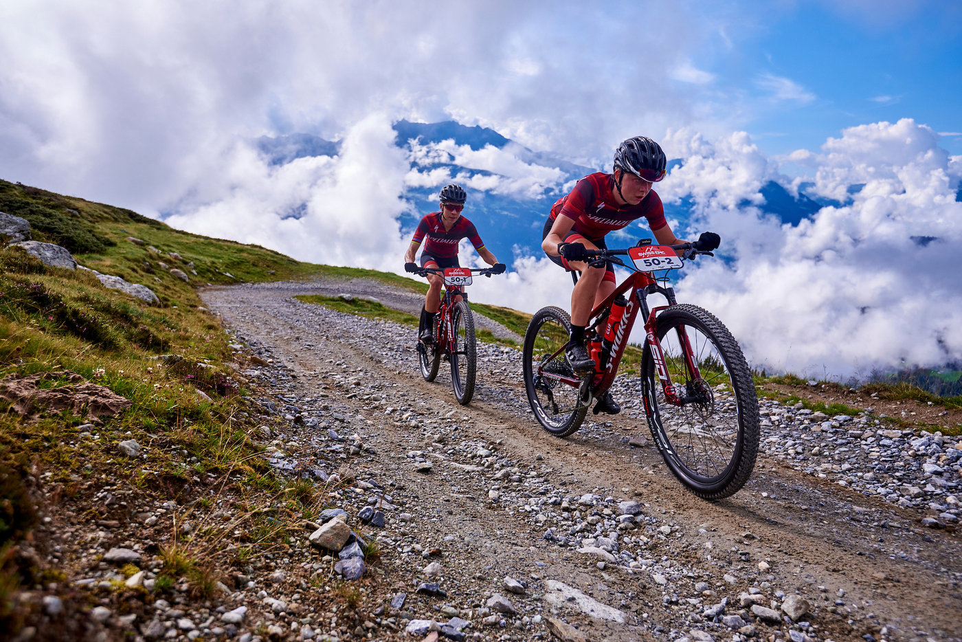 Photograph accompanying Langvad and Batten Sensational on Stage 1 of the Swiss Epic