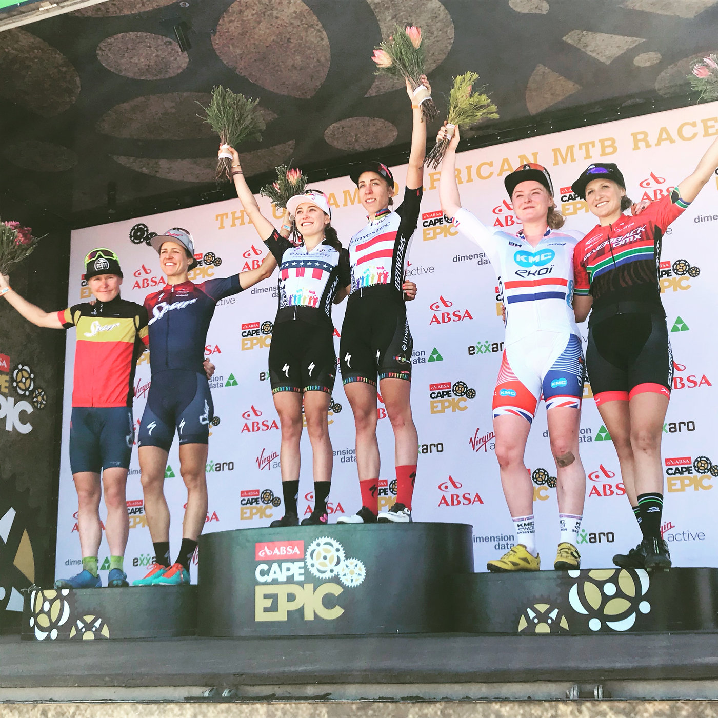 Photograph accompanying 2018 ABSA Cape Epic - Women’s Race Stage 1 Finish Line Tales