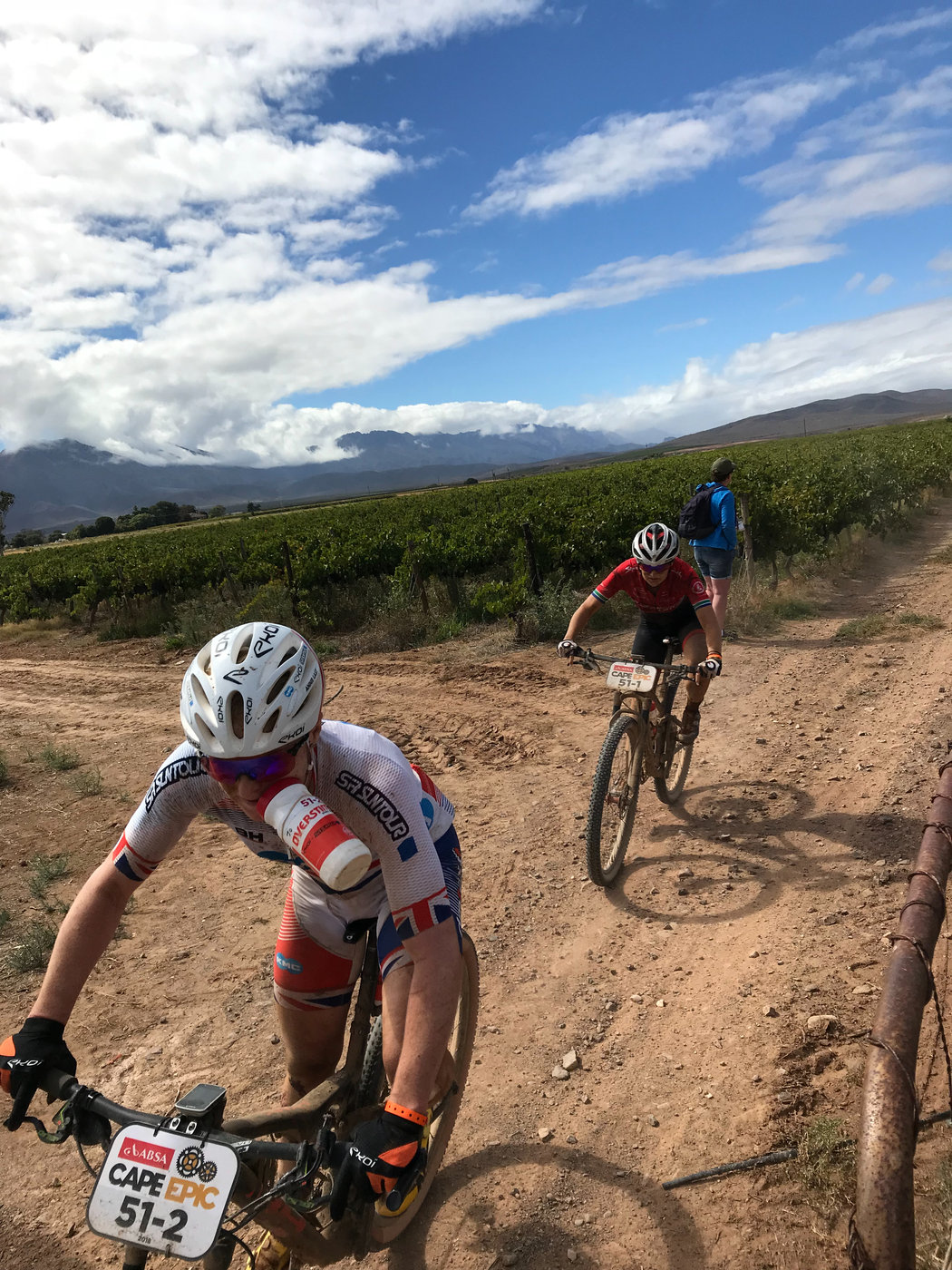 Photograph accompanying 2018 ABSA Cape Epic UCI Women’s Race- Investec Songo gain more time over the rest.