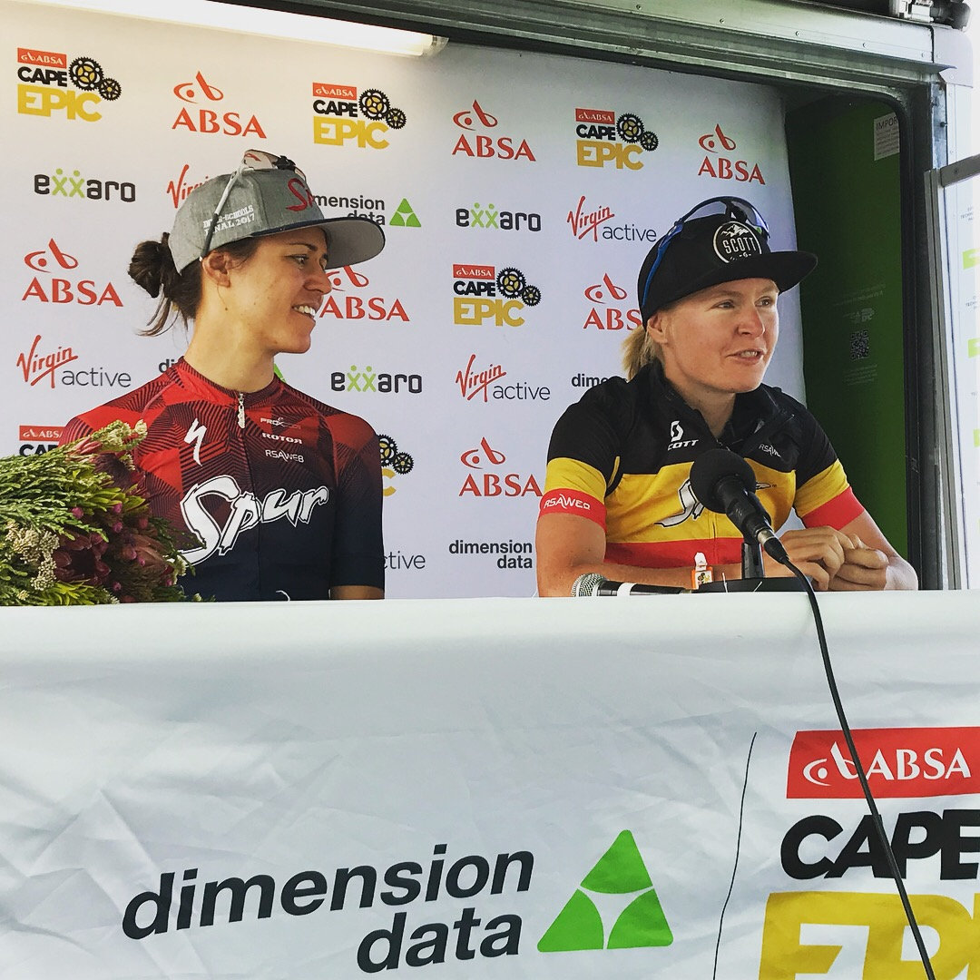 Photograph accompanying 2018 ABSA Cape Epic UCI Women’s Race- Investec Songo gain more time over the rest.