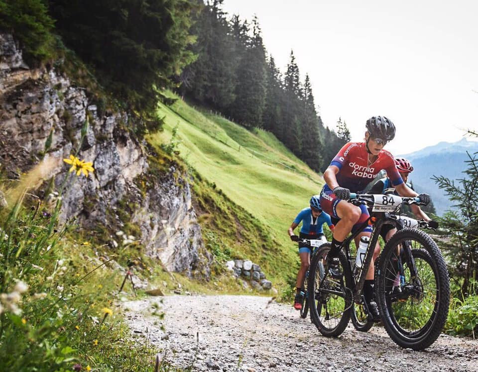 Photograph accompanying Robyn de Groot Relishes her Podium at the UCI World Marathon Championships.