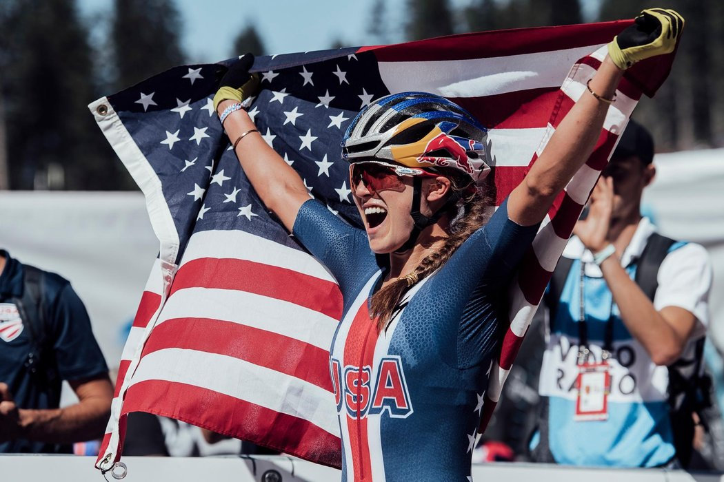 Photograph accompanying Kate Courtney steals the show at the 2018 UCI XCO World Championships