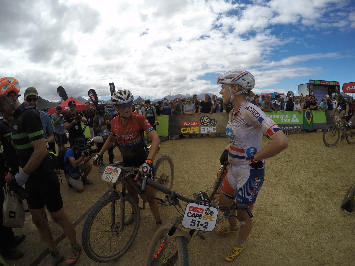 Photograph accompanying 2018 ABSA Cape Epic UCI Women’s Race- Investec Songo gain more time over the rest.
