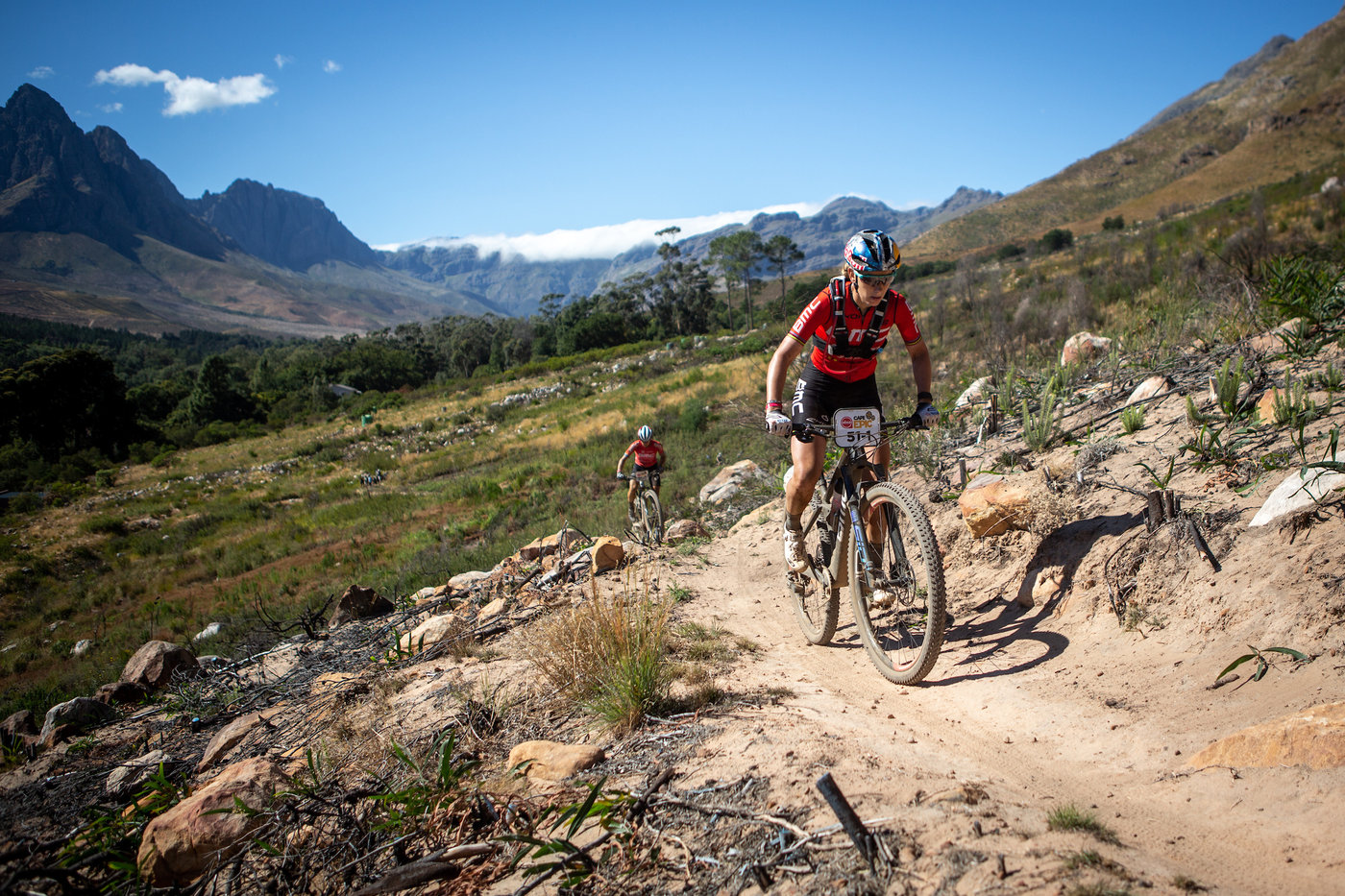 Photograph accompanying Absa Cape Epic Stage 6 won by NinetyOne-songo-Specialized