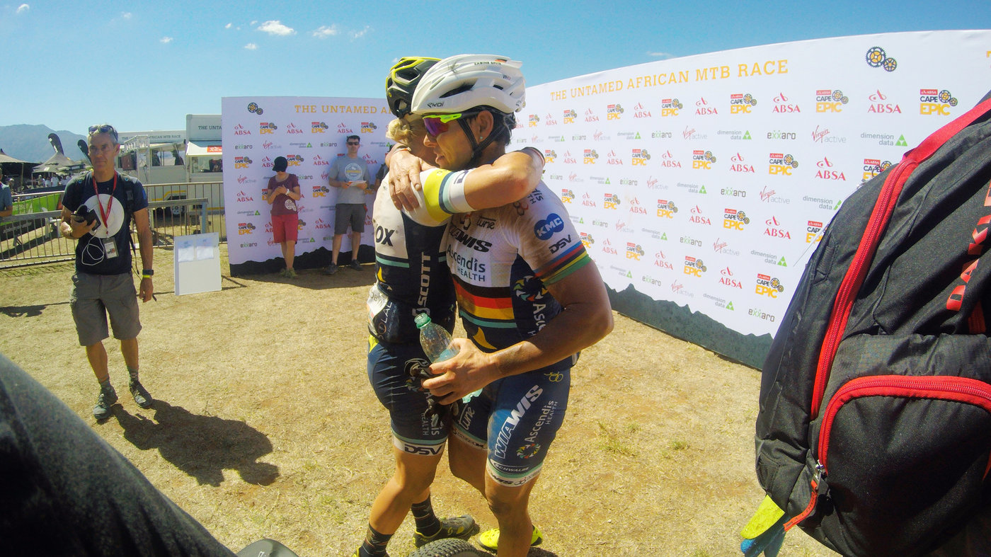 Photograph accompanying 2018 ABSA Cape Epic - Women’s Race Stage 1 Finish Line Tales