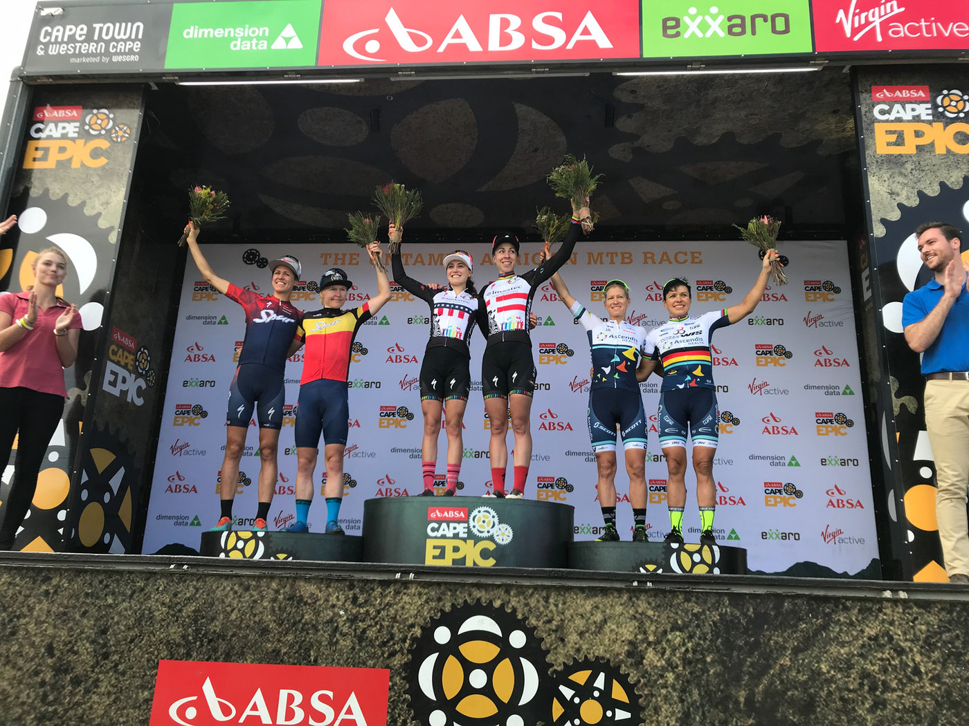 Photograph accompanying 2018 ABSA Cape Epic UCI Women’s Race- Investec Songo gain more time over the rest.