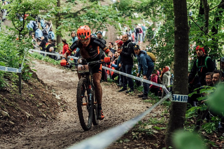 Photograph accompanying RACE FACE: Slip and slide in Albstadt in a World Cup race to remember