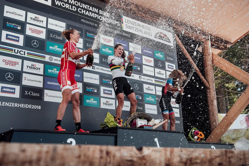 Photograph accompanying Kate Courtney steals the show at the 2018 UCI XCO World Championships