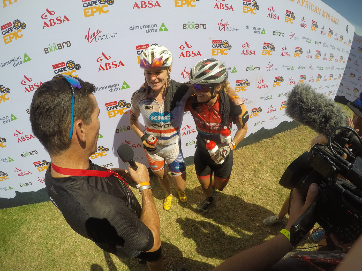 Photograph accompanying 2018 ABSA Cape Epic Women’s Race Highlights - Stage 4 - Team Spur OUT & Investec Songo power to