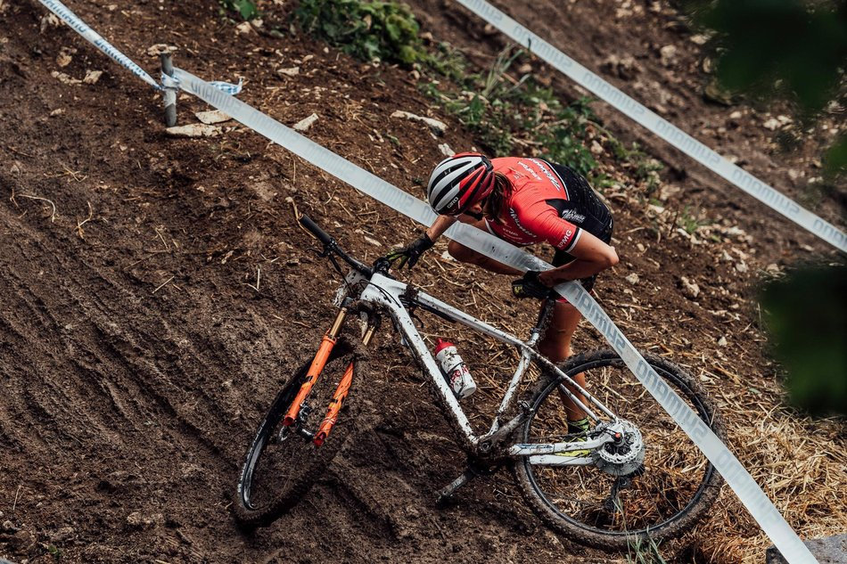 Photograph accompanying RACE FACE: Slip and slide in Albstadt in a World Cup race to remember
