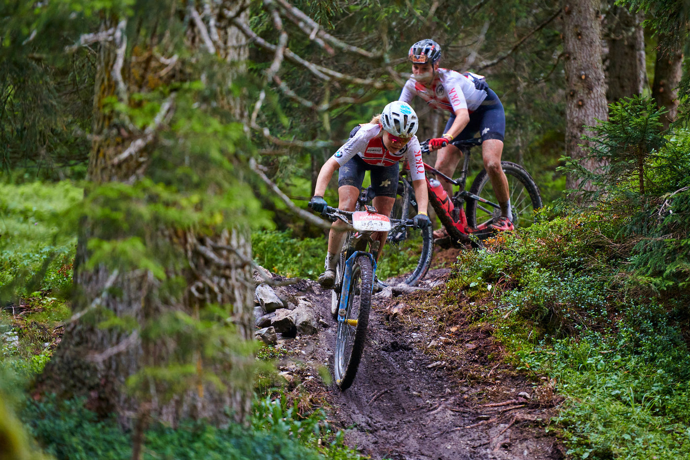 Photograph accompanying Langvad and Batten Sensational on Stage 1 of the Swiss Epic
