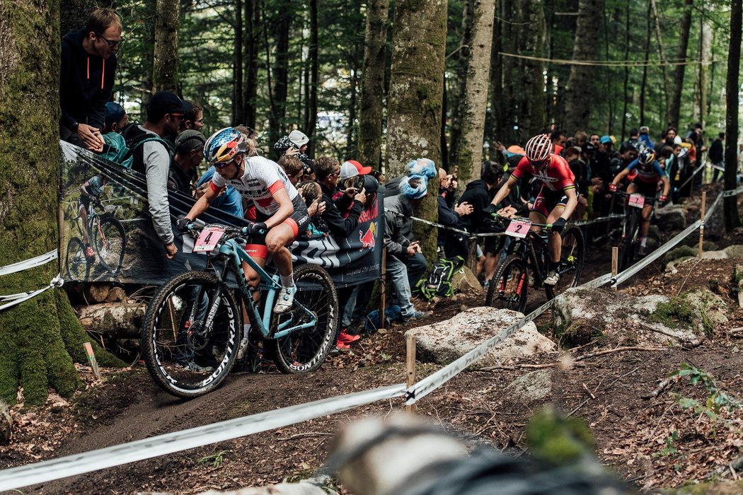 Photograph accompanying Superhuman efforts and medal mayhem at the La Bresse Women's XCO World Cup finals. One of the mo